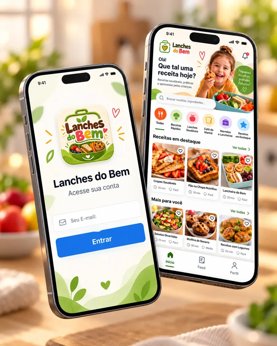 Aplicativo Lanches do Bem: acesso pelo e-mail e receitas direto no celular